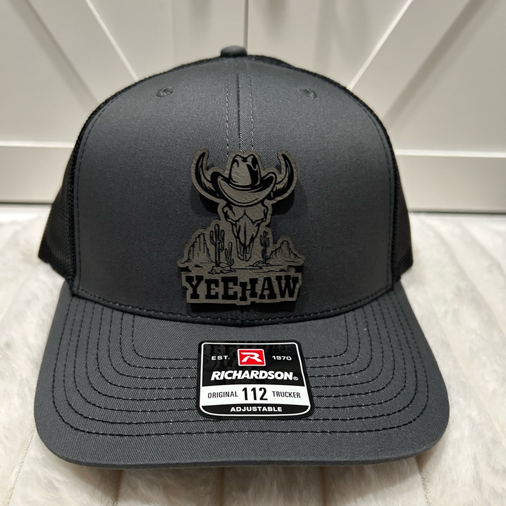 Yeehaw Laser Engraved Richardson 112 Trucker Hat.